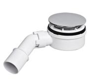 Сифон для душу McAlpine низький, кришка 113 мм, хром (HC2730LCPN-PB) - Теплоцентр