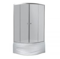 Душова кабіна Rozzy Jenori Baron "Fabric" кутова, півкругла, 90x90x194 см, з піддоном, матове/сатин (90RZ014) - Теплоцентр