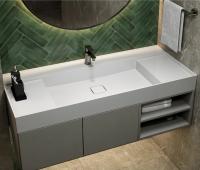 Тумба Fancy Marble під умивальник Soul 1200, 2 шухляди, 2 відкриті полиці, фасад попелястий - Теплоцентр