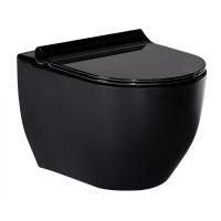 Унітаз підвісний Volle Black Amadeus із сидінням Slim з мікроліфтом, чорний (13-06-055Black) - Теплоцентр