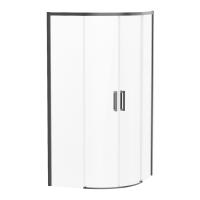 Душова кабіна Volle Solo кутова, півкругла, 90x90x195 см, без піддона, прозоре/чорна матова (1010.114504) - Теплоцентр