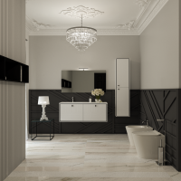 Тумба під умивальник Ponsi Olivia 1200x460x450, 2 ящики, біла матова (BE OLI B BASE 1245) - Теплоцентр