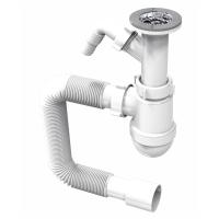 Сифон для умивальника Rozzy Jenori колбовий, литий випуск, з підключенням для техніки (RSW405080-3) - Теплоцентр