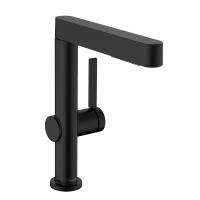 Змішувач для умивальника Hansgrohe Finoris 230 з висувним виливом, одноважільний, 2 режими, чорний матовий (76063670) - Теплоцентр