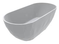 Ванна кам'яна Miraggio Sapfire 165x76 см, овальна, окрема, біла глянцева (0002250) - Теплоцентр