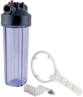 Магістральний фільтр з колбою 912 Slim 10" для холодної води, вхід 1/2" з кнопкою скидання тиску,про - Теплоцентр