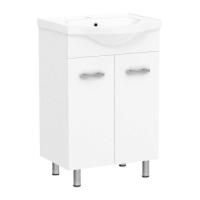 Тумба Rozzy Jenori Lotus-L з умивальником Lotus, 51 см, біла (RJFU007-0155WHSET(RJFU007-0155WH+RZJ200)) - Теплоцентр