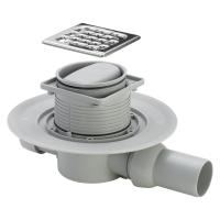 Трап для душу Viega Advantix DN50, з сухим затвором, решітка з нержавіючої сталі, горизонтальний випуск (583217) - Теплоцентр
