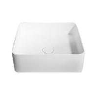 Умивальник Volle Solid surface накладний, квадратний, 40 см, білий (13-40-210) - Теплоцентр