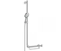 Душовий набір Hansgrohe Raindance Select S 120, штанга Unica Comfort 110 см лівостороння, хром/білий (26324400) - Теплоцентр