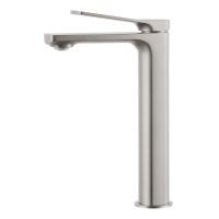 Змішувач для умивальника Volle Solo cepillado níquel одноважільний, високий, полірований нікель (1510.011302) - Теплоцентр