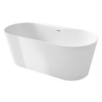 Ванна кам'яна Roca Raina Stonex 160x80 см, овальна, окрема, з сифоном (A248466000) - Теплоцентр