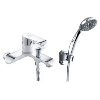 Змішувач для ванни Rozzy Jenori Fly одноважільний, з душовою лійкою, хром/білий (RBZ084-3W) - Теплоцентр