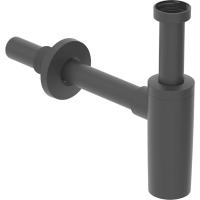 Сифон пляшковий Geberit для умивальника, горизон. випуск: d=32мм, G=1 1/4", Чорний матовий - Теплоцентр