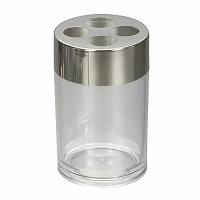 Склянка для зубних щіток Rozzy Jenori Warsaw прозора/сатин (RJAC022-03NI) - Теплоцентр