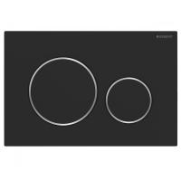 Змивна клавіша Geberit Sigma20, для подвійного змиву, чорна матова/хром глянцевий (115.882.14.1) - Теплоцентр