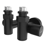 Кран кутовий під ТЕН чорний мат - Теплоцентр