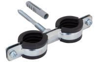 Подвійні хомути Walraven BIS Cobra з вкладишем EPDM та з шуруп-гвинтом і дюбелем, 25-29мм, М8 (0802129) - Теплоцентр