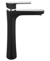 Змішувач для умивальника Ferro Algeo Square Black одноважільний, високий, чорний / хром (BAQ2LBLC) - Теплоцентр