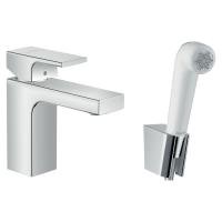 Змішувач для умивальника Hansgrohe Vernis Shape 100 з гігієнічною лійкою, хром (71216000) - Теплоцентр