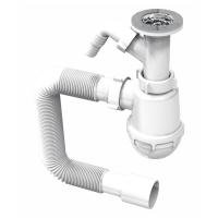 Сифон для кухонної мийки Rozzy Jenori, без переливу, з підключенням для техніки (RSK070800) - Теплоцентр