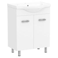 Тумба Rozzy Jenori Lotus-L з умивальником Lotus, 62 см, біла (RJFU007-0165WHSET(RJFU007-0165WH+RZJ201)) - Теплоцентр