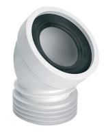 Коліно для унітазу під кутом 45 з ущільненням L-160 mm WC-CON16 - Теплоцентр