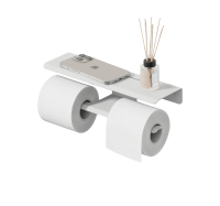 Тримач туалетного паперу Liberta Layer подвійний, білий матовий - Теплоцентр