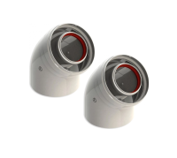 Коліно коаксіального димоходу Ariston 45°, 60/100 мм (2 шт.) (3318004) - Теплоцентр