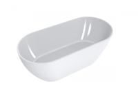 Ванна кам'яна Miraggio Greenland 168x80,5 см, овальна, окрема, біла глянцева (0000273) - Теплоцентр