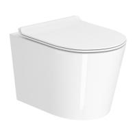 Унітаз підвісний Imprese Jess Rimless безобідковий, із сидінням з мікроліфтом, білий (i11330) - Теплоцентр