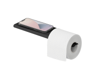 Тримач туалетного паперу Liberta Slim з полицею, чорний матовий - Теплоцентр