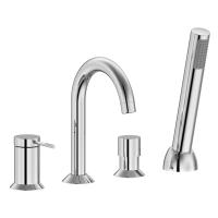 Змішувач для ванни Imprese Brenta врізний (на 4 отвори), з душовою лійкою, хром (ZMK071901050) - Теплоцентр