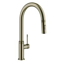 Кухонний змішувач Kraus Oletto KPF-265 з висувним шлангом і розпилювальною лійкою, золото (KPF-2654BG) - Теплоцентр