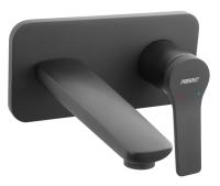 Змішувач для умивальника Ferro Stratos Black, прихований монтаж, одноважільний, чорний (BSC3PABL) - Теплоцентр