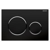 Змивна клавіша Geberit Sigma20, для подвійного змиву, чорна глянцева/хром глянцевий (115.882.KM.1) - Теплоцентр