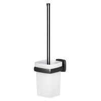 Стійка з туалетною щіткою AM.PM Gem універсальна, скло матове/чорна (A9033422) - Теплоцентр