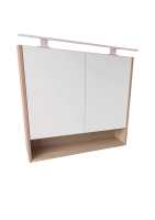 Шафка з дзеркалом Radaway Silvia 80 з LED-підсвіткою, матовий дуб вотан (M43080-12-03) - Теплоцентр