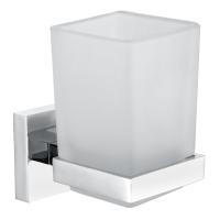 Склянка для зубних щіток Volle Cuadro настінна, скло матове/хром (2536.220101) - Теплоцентр