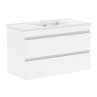 FIESTA комплект меблів 100см білий тумба підвісна, 2 ящики + умивальник накладний - Теплоцентр