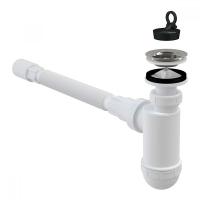 Сифон для умивальника AlcaPlast зі зливом, гофра 40/40 400-800 мм (A41+A710) - Теплоцентр