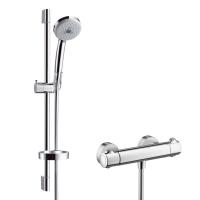 Душовий набір Hansgrohe Croma 100 Multi з термостатом Ecostat Comfort і душовою штангою 915 мм, хром (27086000) - Теплоцентр