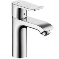 Змішувач для умивальника Hansgrohe Metris одноважільний, середній вилив, зі зливним гарнітуром, хром (31080000) - Теплоцентр