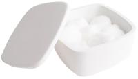 Коробка косметична з кришечкою Volle Solid surface 120x120x55 мм кам'яна, біла (18-40-210) - Теплоцентр