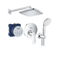 Душовий комплект Grohe Eurosmart Cosmopolitan із Tempesta 250: змішувач, верхній душ, ручний душ, хром (UA26415SC4) - Теплоцентр