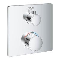 Змішувач для душу Grohe Grohtherm з термостатом, на 2 споживачі, квадратний, хром (24079000) - Теплоцентр