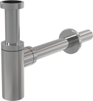 Сифон для умивальника AlcaPlast DN32 Design цільнометалевий, хром (A400) - Теплоцентр