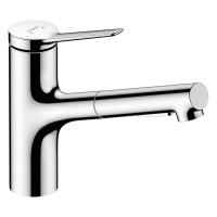 Змішувач для кухні Hansgrohe Zesis M33 з висувним виливом, одноважільний, 2 режими, хром (74800000) - Теплоцентр