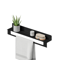 Полиця Liberta Loft з рейлінгом, 500 мм, чорна матова - Теплоцентр