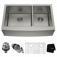 Кухонна мийка Kraus Precision з переднім фартухом, подвійна, 835 мм (KHF203-33) - Теплоцентр